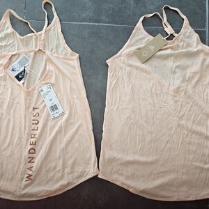 2 Adidas Wanderlust Light Peach Tank Tops Size XS